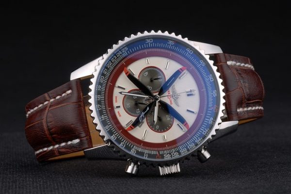 Breitling Certified Brown Leather Strap Beige Dial Chronograph 80175 - Image 5