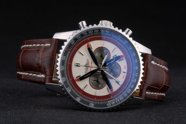 Breitling Certified Brown Leather Strap Beige Dial Chronograph 80175 - Image 6