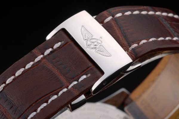 Breitling Certified Brown Leather Strap Beige Dial Chronograph 80175 - Image 7