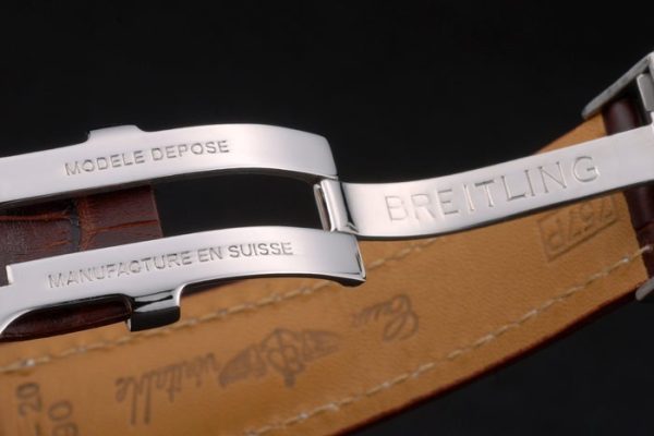 Breitling Certified Brown Leather Strap Beige Dial Chronograph 80175 - Image 8