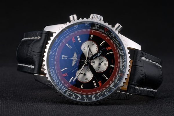 Breitling Certified Black Leather Strap Black Dial Chronograph 80176 - Image 4