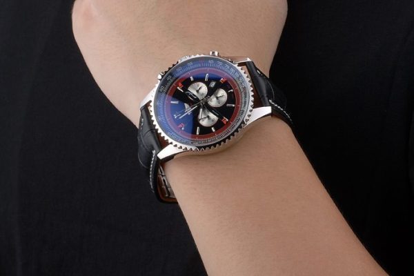 Breitling Certified Black Leather Strap Black Dial Chronograph 80176 - Image 9