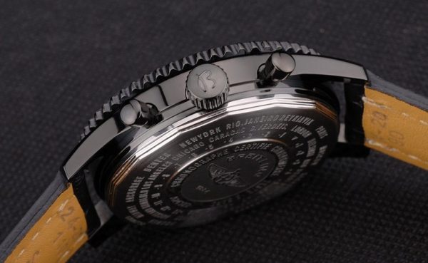 Breitling Certified Black Leather Strap Black Dial Chronograph 80179 - Image 2