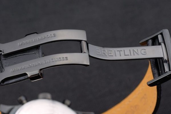 Breitling Certified Black Leather Strap Black Dial Chronograph 80179 - Image 8