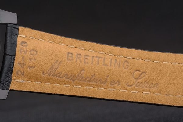 Breitling Certified Black Leather Strap Black Dial Chronograph 80179 - Image 9