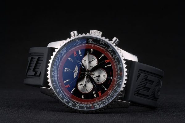 Breitling Certified Black Rubber Strap Black Dial Chronograph 80182 - Image 4