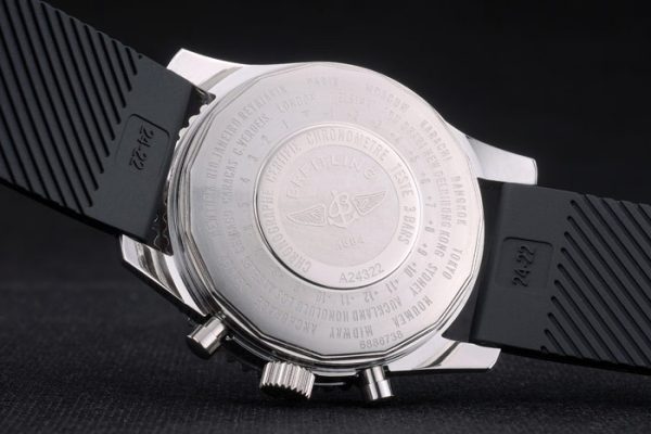 Breitling Certified Black Rubber Strap Black Dial Chronograph 80182 - Image 6