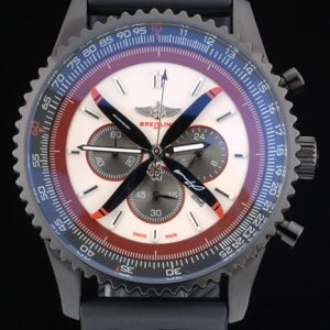 Breitling Certified Black Rubber Strap Beige Dial Chronograph 80183
