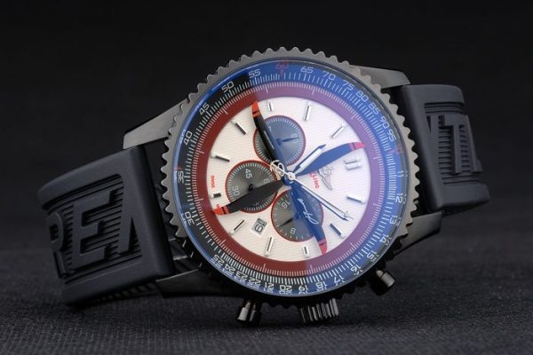 Breitling Certified Black Rubber Strap Beige Dial Chronograph 80183 - Image 3