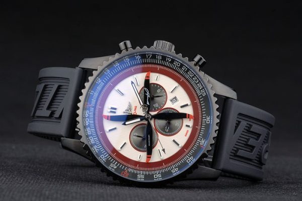 Breitling Certified Black Rubber Strap Beige Dial Chronograph 80183 - Image 4