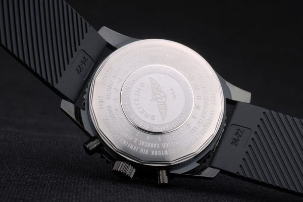Breitling Certified Black Rubber Strap Beige Dial Chronograph 80183 - Image 6