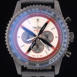 Breitling Certified Black Stainless Steel Strap Beige Dial Chronograph 80171