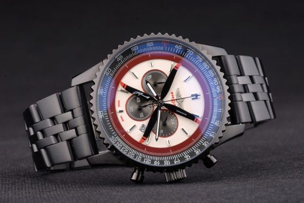 Breitling Certified Black Stainless Steel Strap Beige Dial Chronograph 80171 - Image 3