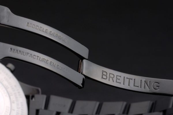 Breitling Certified Black Stainless Steel Strap Beige Dial Chronograph 80171 - Image 6
