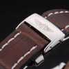 Swiss made Certified Stainless Steel Bezel Brown Croco Leather Bracelet White Dial 80285 - Image 6