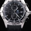 Tag Heuer Aquaracer Tachymeter Bezel Black Dial Black Rubber Strap