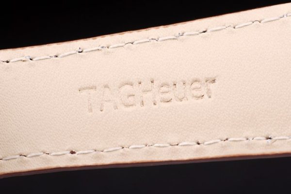 Tag Heuer SLR Brushed Stainless Steel Case Silver Dial Brown Leather Strap - Image 7