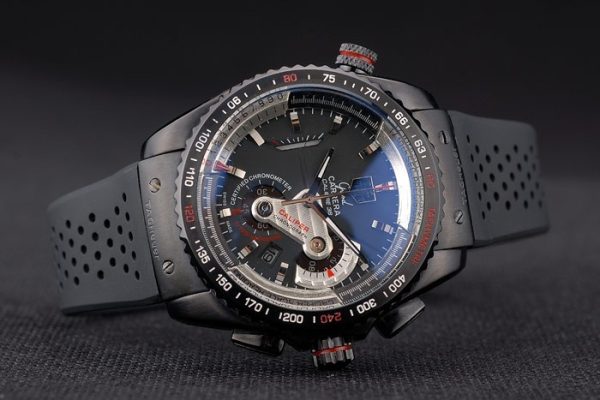 Tag Heuer Carrera Black Ceramic Bezel Rubber Strap 7911 - Image 4