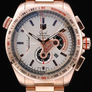 Tag Heuer Carrera Rose Gold Case White Dial