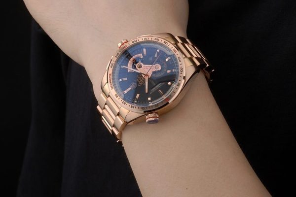 Tag Heuer Carrera Rose Gold Case Black Dial - Image 2