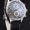 Swiss Tag Heuer Carrera Tachymeter Bezel Black Leather Strap Brown Checkered Dial - Image 3