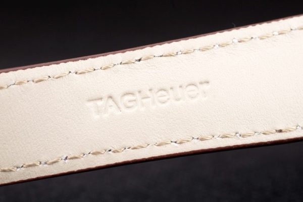Swiss Tag Heuer Carrera Tachymeter Bezel Dark Brown Leather Strap White Dial - Image 9