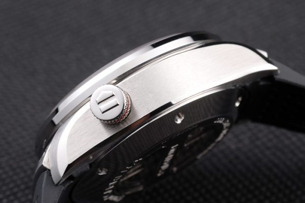 Swiss Tag Heuer Carrera Tachymeter Bezel Black Perforated Rubber Strap White Dial - Image 9