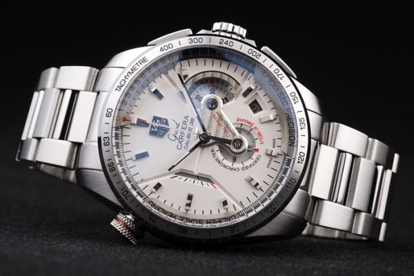 Swiss Tag Heuer Carrera Tachymeter Bezel Stainless Steel White Dial - Image 4