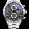 Swiss Tag Heuer Carrera Tachymeter Bezel Stainless Steel Checkered Brown Dial