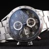 Swiss Tag Heuer Carrera Tachymeter Bezel Stainless Steel Checkered Brown Dial - Image 3