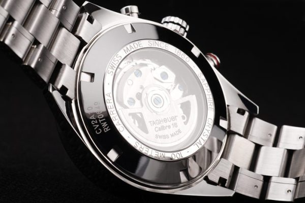 Swiss Tag Heuer Carrera Tachymeter Bezel Stainless Steel Checkered Brown Dial - Image 7