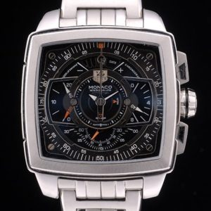 Tag Heuer Monaco Mikrograph Stainless Steel Strap Black Dial 7922