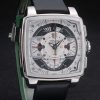Tag Heuer Monaco Black-Green Perforated Leather Strap White Dial 80306 - Image 3