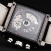 Tag Heuer Monaco Swiss Black Leather Strap Blue-Yellow Striped Black Dial - Image 9