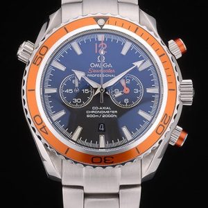 Omega Seamaster Planet Ocean Orange Tachymeter Black Dial Stainless Steel Strap 80241
