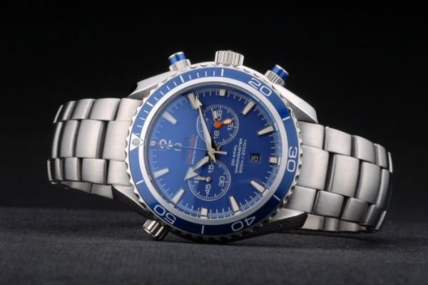 Omega Seamaster Planet Ocean Blue Tachymeter Blue Dial Stainless Steel Strap 80239 - Image 3