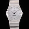 Swiss Lady Omega Constellation Stainless Steel Bracelet Silver Dial 80290