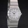 Swiss Lady Omega Constellation Crystal Encrusted Bezel Silver Dial 80291 Radial - Image 2