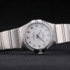Swiss Lady Omega Constellation Crystal Encrusted Bezel Silver Dial 80291 Radial - Image 3
