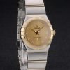 Swiss Lady Omega Constellation Golden Dial Stainless Steel Bracelet 80292 - Image 2