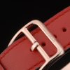 Hermes Heure H Rose Gold Bezel White Dial Red Leather Strap 80233 - Image 6