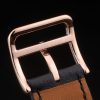 Hermes Heure H Rose Gold Bezel Black Leather Strap White Dial 80235 - Image 10