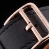 Hermes Heure H Rose Gold Bezel Black Leather Strap White Dial 80235 - Image 6