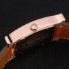 Hermes Heure H Rose Gold Diamond Encrusted Bezel Orange Leather Strap White Dial 80237 - Image 8