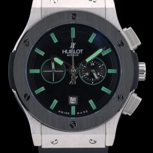 Hublot Big Bang Black Rubber Strap Black Dial Green Pointers 80194