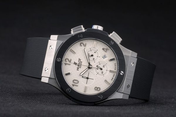Hublot Big Bang Black Rubber Strap White Checkered Dial 80196 - Image 4