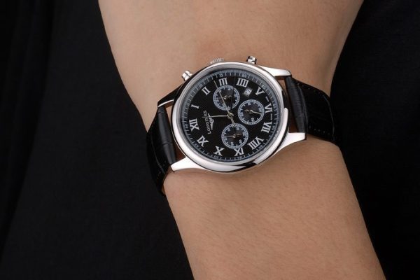 Longines Master Collection Black Leather Strap Black Dial 80224 - Image 2