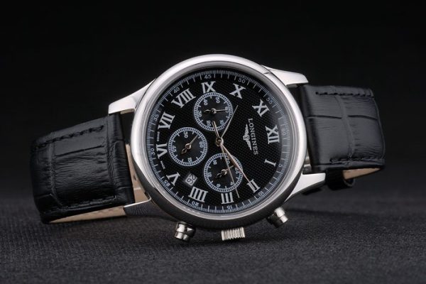 Longines Master Collection Black Leather Strap Black Dial 80224 - Image 4
