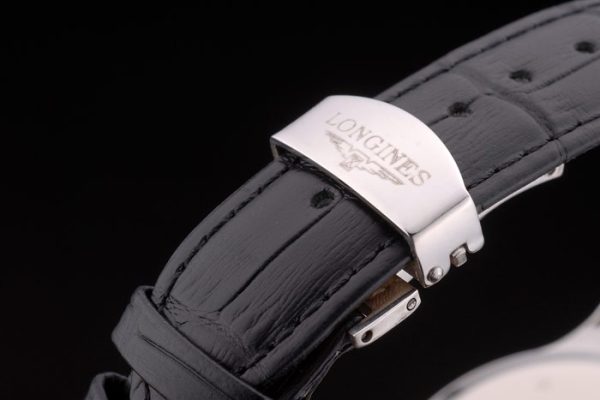Longines Master Collection Black Leather Strap Black Dial 80224 - Image 6